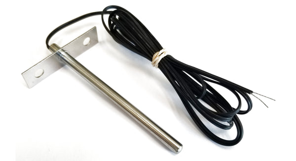 10K_6SSP_FLNG_4_2m_100C - 10K Type-II Thermistor Temperature Sensor with 4in Stainless Steel Probe, flange mount, and 2m wire. Rated for 100C