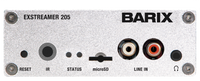 Barix Exstreamer-205:  IP-Audio Decoder with built-in amplifier, Micro SD slot, and Line-Input for playback of local sources.