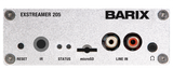 Barix Exstreamer-205:  IP-Audio Decoder with built-in amplifier, Micro SD slot, and Line-Input for playback of local sources.